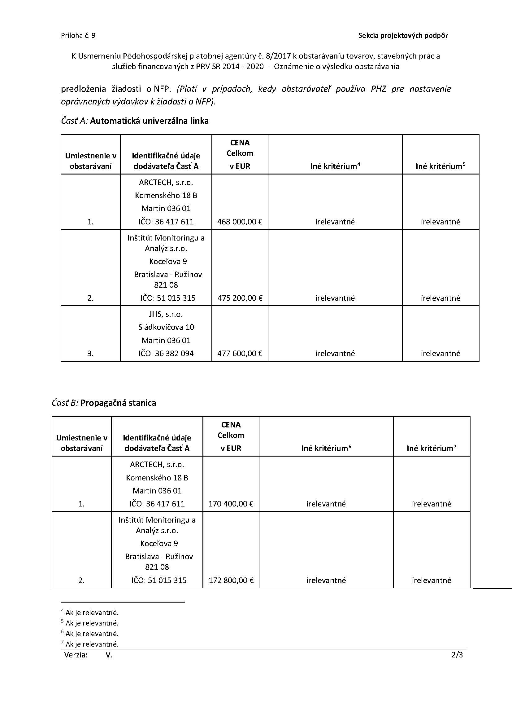 príloha č. 9 - Oznámenie o výsledku obstarávania_Strana_2